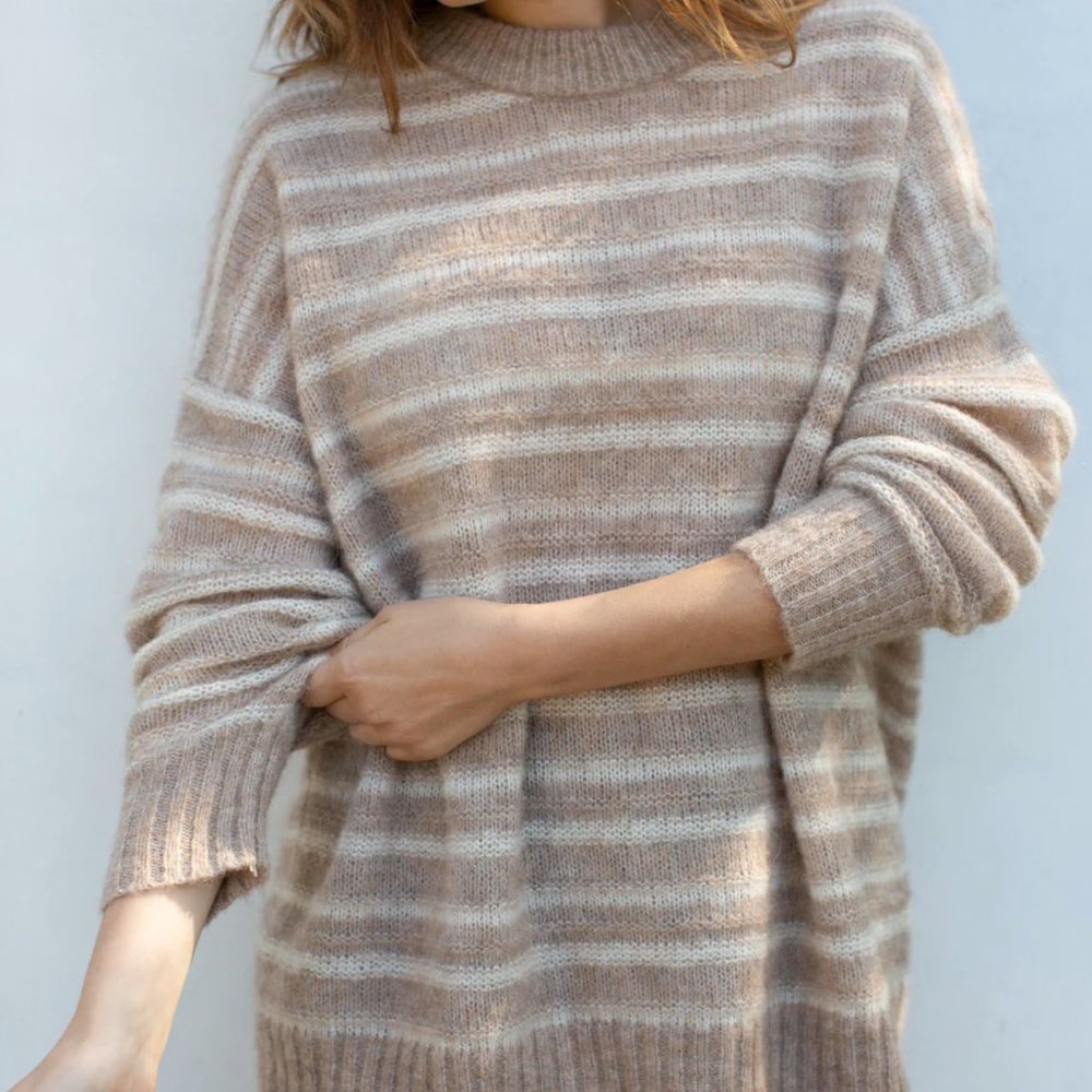 Jenni Kayne Striped Cocoon Crewneck XL